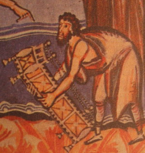 Иисус исцеляет прокаженного. Евангеларий. Кельнская школа, XI век
