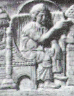 Фрагмент рельефа "Христос-триумфатор" на пластине слоновой кости оклада Евангелия из Лорша, Ахен, начало IX века