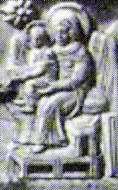 Фрагмент рельефа "Христос-триумфатор" на пластине слоновой кости оклада Евангелия из Лорша, Ахен, начало IX века